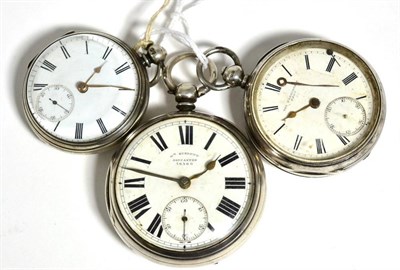 Lot 332 - Three silver pocket watches