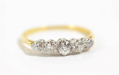 Lot 350 - A diamond five stone ring, total estimated diamond weight 0.50 carat approximately, finger size...