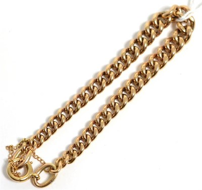 Lot 356 - A 9 carat gold curb link bracelet, 21.9g