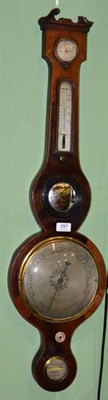 Lot 397 - A mahogany wheel barometer, with spritit level dial signed M. Bernasconi, Leeds, circa 1840