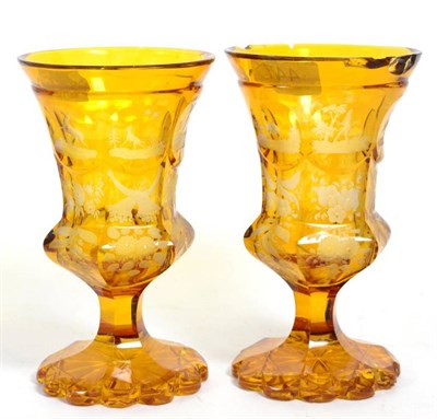 Lot 447 - A matched pair of Bohemian overlay vases (a.f.) (2)