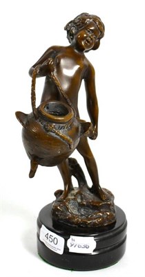 Lot 450 - After Moreau, a bronze figure of a water carrier