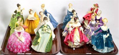 Lot 455 - Fourteen various Royal Doulton ladies (two trays)