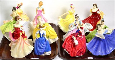 Lot 466 - Twelve various Royal Doulton ladies (two trays)