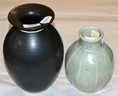 Lot 484 - Trevor Corser studio pottery vase, together with a studio vase by Louise Darby