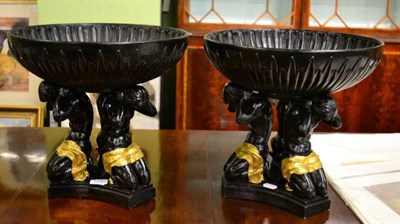 Lot 524 - A pair of Blackamoor fruit stands