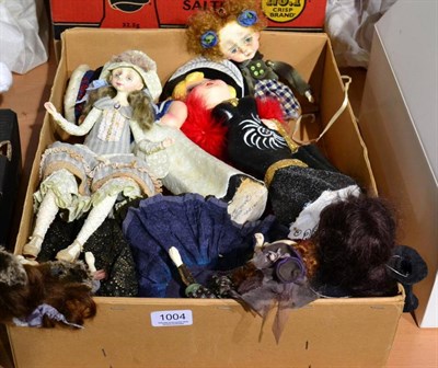 Lot 1004 - Five Ooak Art Dolls by Lina Macijauskiene, including large doll 'Amelie' with jointed legs,...