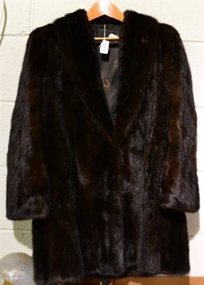 Lot 1047 - Mink fur jacket with shawl style collar