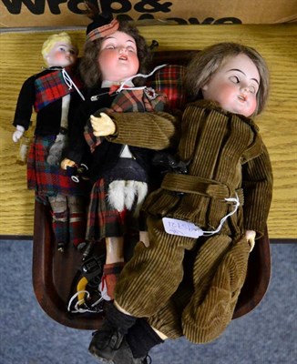 Lot 1095 - Bisque socket head doll, impressed '1000', with brown wig, sleeping blue eyes, open mouth,...