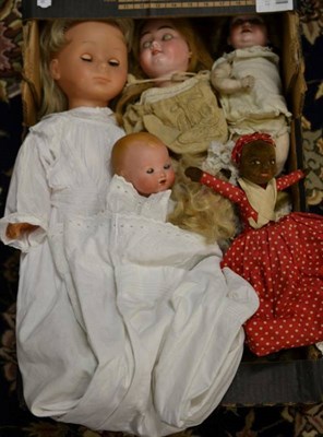 Lot 1136 - Assorted dolls including Armand Marseille 971 bisque head doll; Armand Marseille baby doll; Simon &