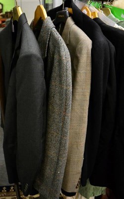 Lot 1137 - Dunn & Co wool grey, black and red tweed jacket; Magee retailed by Allens of Harrogate gents...