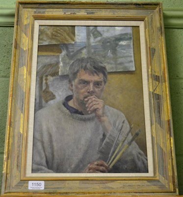 Lot 1150 - Alan Stones (b.1947) Self portrait, signed, dated 1998, oil on canvas, 44cm by 29cm