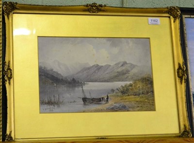 Lot 1162 - F Beattie (19th century), highland loch scene, signed and dated 1876, watercolour
