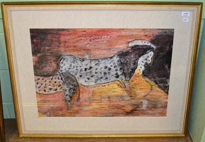 Lot 1167 - Marie Walker Last (1917-2017) ''Lascaux Horse'', oil monoprint, 49cm by 70cm, sold together...
