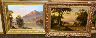 Lot 1169 - English school (19th century) gentleman leading a horse and cart through landscape, monogrammed J.F
