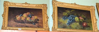 Lot 1200 - J B Oliver (19th/20th century), a pair of still lifes of fruit, signed, oil on canvas