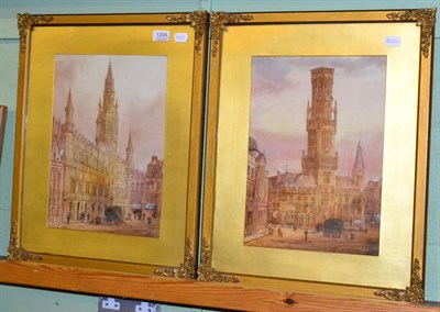 Lot 1204 - A Nevil, late 19th/early 20th century, 'Bruges' and 'Brussels', signed and inscribed, watercolour