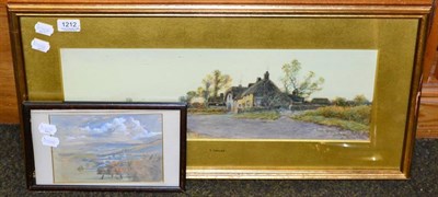 Lot 1212 - S Sinclair (19th century), cottages in a landscape, signed watercolour; together with a further...