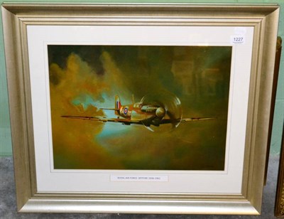 Lot 1227 - After Barrie Clark ''Spitfire'', painted by T.Caine, oil on canvas, signed