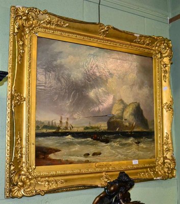 Lot 1233 - Attributed to Clarkson Frederick Stanfield RA (1793-1867) ''Dunbarton Rocks'', oil on canvas,...