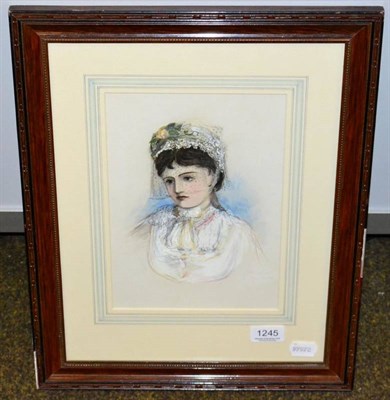 Lot 1245 - James Cathcart, portrait of lady, signed and dated April 2nd 1869, watercolour