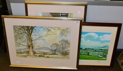 Lot 1250 - S Buckley (20th century), Dales cottages, signed watercolour; together with a dales landscape...