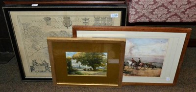 Lot 1258 - After Lionel Edwards, Waving good morning, print; together with a hunting watercolour; a print...