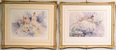 Lot 1259 - After Gordon King, ''Fantasy'' and ''Champagne and Silk'', two colour prints