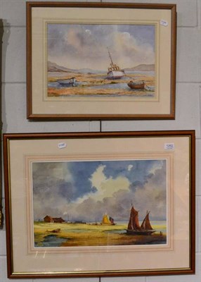 Lot 1262 - Jack Green (20th century), ''Beached'', signed watercolour; together with a further signed...