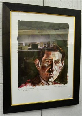 Lot 1270 - Tom Wood (b.1955) ''HRH The Prince of Wales'', signed and dated 1989, inscribed ''A working drawing