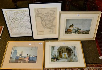 Lot 1280 - After Sir William Russell Flint, Flamenco dancers; together with two further prints after the...