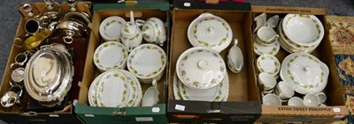 Lot 1290 - Assorted plated wares including coaster, tea wares, cutlery, candelabrum etc; and a Ridgway ''White
