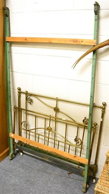 Lot 1399 - A small Victorian brass bedstead