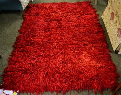 Lot 1443 - A Turkish ''Tulu'' red Angora kilim, 180cm by 120cm, with original certificate