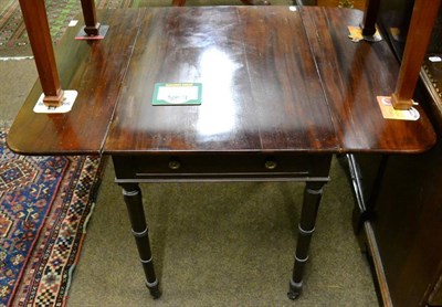 Lot 1509 - Regency mahogany Pembroke table, on ring turned supports