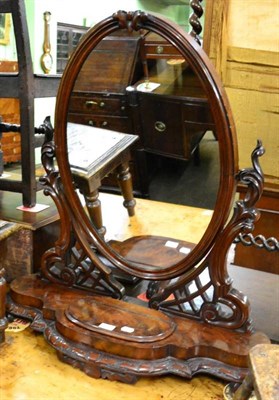 Lot 1517 - A Victorian mahogany toilet mirror