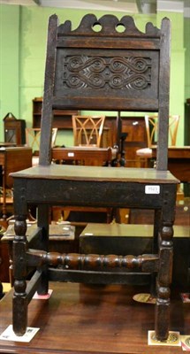 Lot 1523 - A late 17th/early 18th century oak side chair