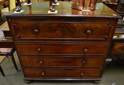 Lot 1528 - Mid-19th century mahogany four-drawer straight fronted chest of drawers