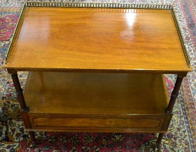 Lot 1534 - A Regency style mahogany and ebony strung side table, labelled Beacon Hill Collection, piece...