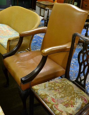 Lot 1563 - A Victorian carved mahogany Gainsborough style library armchair, 3rd quarter 19th century,...