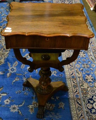 Lot 1566 - A Victorian rosewood work table