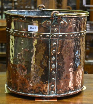 Lot 1571 - A 19th century copper and brass coal bucket