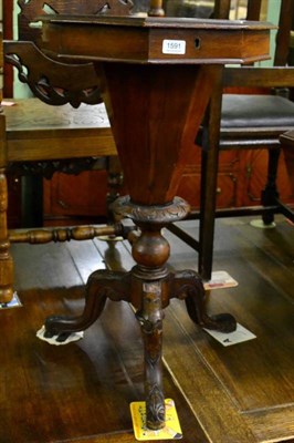 Lot 1591 - A Victorian walnut trumpet work table