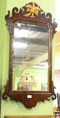 Lot 1619 - George III style mahogany and parcel gilt mirror