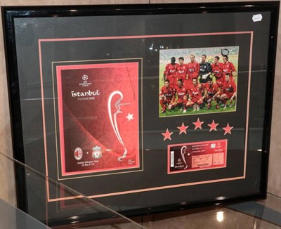 Lot 3017 - AC Milan V Liverpool Istanbul 2005 Champions League Final Signed Team Photograph framed with...