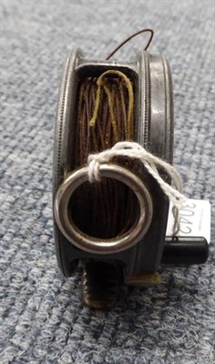 Lot 3042 - A Hardy 2 7/8'' Alloy 'Perfect' Fly Reel, with slim black handle, notched brass foot, nickel...
