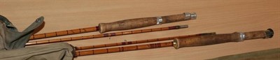 Lot 3045 - A Hardy 2pce Split Cane 'The J.J.H Triumph' Fly Rod, serial number H23822, in rod bag, together...