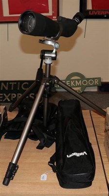 Lot 3064 - An Opticron GS 815 GA Spotters Scope, with case and Welbon tripod (2)