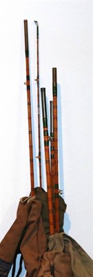 Lot 3085 - Six Split Cane Fishing Rods, including Farlows 'Midge', Geo. Wilkins, Lee rod, Allcocks 'Record...