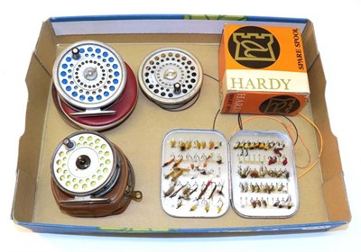 Lot 3094 - Two Hardy Alloy Fly Reels - L.R.H. Lightweight Silent Check, in leather case and Marquis # 10, with